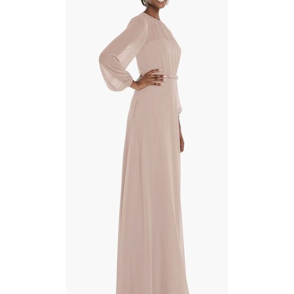 NWT Dessy Collection Sz 16-R Toasted Sugar Long Sleeve Evening Gown. $265.00 - Picture 3 of 10